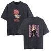 Playera de Manga Corta para Pareja Lavada Animación Secundaria Fairy Tail Cola de Duende Suministro Transfronterizo Exportación
