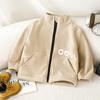 Chaqueta de Polar para Niños Otoño Nuevo Estilo Doble Cara Engrosada para Niños Mayores Ropa de Abrigo de Manga Larga con Cuello Alto Invierno Ropa Infantil