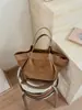 Bolso tote grande de ante vintage transfronterizo para mujer, nuevo bolso de hombro para ir al trabajo de otoño 2026, bolso cruzado versátil