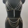Skl000218 Ropa de Danza del Vientre para Actuación Grupal Accesorios de Actuación Grupal Cadena para Pecho y Cintura Traje de Dos Piezas Cadenas Corporales