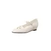 Sapatos Mary Janes Femininos 2026 Outono Couro Genuíno Oco Respirável Confortável Salto Baixo Alça Única Bico Redondo