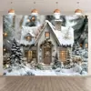 Tecido de Fundo de Natal Novo Transfronteiriço, Tecido Pendurado para Decoração de Feriado, Aniversário e Inverno, Tecido de Fundo para Fotografia de Festa ao Ar Livre
