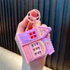 Casa de Caramelos Máquina de Joystick Llavero Castillo Mini Juguete para Aliviar el Estrés Colgante Llavero Máquina de Garra Regalo Pequeño