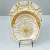 Vajilla de Cerámica Estilo Lujo Ligero Estampado Color Bajo Esmalte Plato Hondo 6/7/8 Plato para Sopa Plato de Cena para el Hogar Exportado