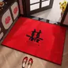 Felpudo Rojo Festivo y Elegante para Recibidor, Uso en Casa Nueva, Puerta de Entrada, Resistente a la Suciedad, Fácil de Limpiar, Felpudo