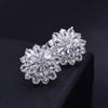Desejo AliExpress Hot Sale 925 Banhado A Prata Zircon Sun Flower Brincos Das Mulheres Japonesas e Coreanas-estilo Completo Diamante Brincos Brincos