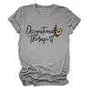 Terapeuta ocupacional Amazon Wish sitio independiente de moda versátil camiseta de mujer de cuello redondo y manga corta