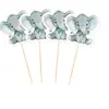 Adornos para pastel de elefante 10 piezas decoración de fiesta palillos de fruta desechables insertos para bocadillos de cóctel