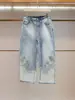 Jeans de Perna Reta com Design Moderno e Elegante, Malha Costurada, Verão Novo Estilo Coreano, Roupas Femininas de Alta Qualidade de Shenzhen
