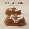 Chinelos de Algodão para Dedão Grande Femininos, Novo Estilo de Inverno, Para Uso Interno e Externo, Antiderrapantes, Pelúcia, Quentes, Sapatos de Algodão de Inverno Femininos Atacado