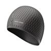 Gorro de natación unisex de silicona con forma de gota de agua y partículas, impermeable, de color sólido, con burbujas