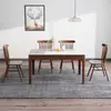 Juego de mesa y sillas de comedor de mármol estilo nórdico, mesa de comedor rectangular moderna y minimalista, madera maciza, mesa de comedor estilo occidental de lujo ligero, venta al por mayor
