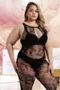 Lencería sexy de talla grande para comercio exterior, body transparente, ropa de dormir sexy y uniformes seductores, popular conjunto de red