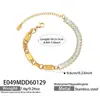 Pulsera Misteriosa y Hermosa de Cadena Dorada Empalmada con Circonita Ins Cuentas Simples Joyería Elegante de Gama Alta para Mujer