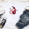 Camiseta de manga corta para mujer 2023 moda estampada manga corta independiente de pie camiseta básica de manga corta para mujer Cuello redondo