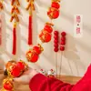 Cordão de Lanternas Pequenas Festival da Primavera Bola de Seda Caqui Cabaça Decoração Suspensa Entrada do Shopping de Ano Novo Cabide Decoração de Interior de Ano Novo
