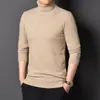 Suéter Puyuan Masculino Gola Alta Outono Inverno Anti-pilling Macio Quente Malha Masculina Top Grosso Slim Fit Manga Longa