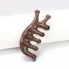 Pente de Massagem de Sândalo Rosa Claro de Cetim Pente de Meridianos de Jacarandá para Cabeça, Ombros e Pescoço, Pente Universal Multifuncional de Sete Dentes para Raspagem de Pontos de Acupuntura