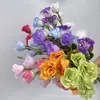 Eustoma grandiflorum 3 cabezas 6 cabezas platycodon grandiflorum paquete platycodon grandiflorum decoración del hogar boda diseño de sala de bodas guía de camino flores de seda hechas a mano