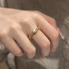 Anel de bolha retrô retrô feminino 18K banhado a ouro francês luz nicho design de nicho versátil empilhado anel de dedo indicador aberto empilhado