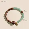 Pulseira de Contas Azul Calcedônia Água Verde Sândalo Estilo Chinês Novo Feminina Literária Retrô Pulseira de Sândalo Dourado Joias Atacado