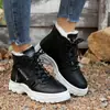 Botas Martin Femininas 2026 Nova Outono Inverno Sapatos de Algodão Botas Curtas Esportivas Casuais Plus Veludo Sapatos Femininos de Cano Alto Outono Preto Branco