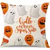 Funda de Almohada Halloween Calabaza Divertida Transfronteriza Amazon Estampado de Lino Funda Decorativa para Cojín de Sofá del Hogar