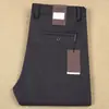 Pantalones Gruesos Cálidos de Otoño e Invierno para Hombre Fibra de Poliéster Cintura Alta Elástica Rectos Sarga Pantalones Casuales de Negocio para Hombre