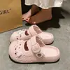 Nuevos Zuecos Retro Mary Jane de EVA de Verano para Mujer, Divertidos, Lindos, Casuales, Cómodos, Pantuflas de Tacón Alto Cerradas
