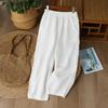 Tiro Real 2025 Primavera y Verano Nuevos Pantalones Rectos de Pierna Sueltos con Personalidad Estilo Occidental Pantalones de Cáñamo Adelgazantes Artísticos Retro Verano
