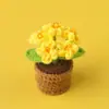 Planta en Maceta de Flor de Nomeolvides de Ganchillo de Lana Hecha a Mano Transfronteriza Adornos Creativos para Escritorio Decoración de Coche Flores Artificiales