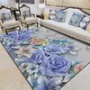 Nueva Alfombra de Piso de Terciopelo de Cristal Estilo Chino Patrón Floral Resistente a Manchas Resistente al Desgaste Fácil de Limpiar Sala de Estar Mesa de Café Lateral Venta Directa de Fábrica Alfombra de Piso
