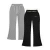 Pantalones de chándal de estilo americano con cintura elástica y campana para mujer en otoño, diseño con cordón, adelgazantes, versátiles, casuales, fuente de venta al por mayor