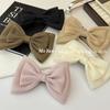 Horquilla de lazo de hilo francés para mujer, con clip de resorte en la parte posterior, tocado con horquilla de temperamento dulce, accesorios para el cabello de estilo coreano