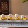 Figuras Criativas Fofas de Monges Pequenos Travessos para Casa, Templo, Decorações de Mesa de Centro Estilo Zen, Presentes para Carro, Atacado