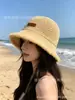 Sombrero de Pescador Estilo Nuevo 2026, Sombrero de Paja Tejida Calado de Verano, Sombrero de Protección Solar, Sombrero Cubre-Rostro tipo Cubeta, Sombrero de Sol Transpirable, Sombrero Cloche