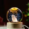 Venta al por mayor transfronteriza Bola de Cristal de Dibujos Animados Luminosa Grabada en 3D Luz de Noche Decoración de Escritorio Regalo Creativo Regalo de Cumpleaños para Mujeres