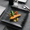 Plato Cuadrado de Cerámica con Color Bajo Esmalte Plato para el Hogar Plato para Platos Comerciales Cuadrado Japonés Plato Occidental Plato Alto para Bistec