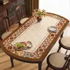 Jogo americano oval estilo americano, à prova d'água, à prova de óleo, lavável, dobrável, jogo americano de mesa de jantar redonda, em forma de arco, toalha de mesa para mesa de centro resistente ao calor