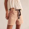 Shorts Jeans Soltos Casuais Europeus e Americanos para Mulheres, com Ilhós, Cordão e Múltiplos Bolsos para Comércio Exterior Transfronteiriço
