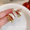 Pendientes Metálicos de Diseño Único para Mujer, Textura Blanca Curvada, Pendientes Elegantes, Pendientes Versátiles y Sencillos de Empalme para Ropa de Trabajo