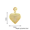 Estilo Europeo y Americano Lujo Ligero Acero Inoxidable Chapado en Oro de 18 Quilates Cuentas de Agujero Grande Corazón Forma de Oso Candado Accesorios para Pulsera Collar DIY Colgante