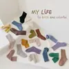 Calcetines de Algodón Clase A para Niños y Niñas de Primavera y Otoño, Calcetines de Caña Media de Color Sólido, Calcetines Holgados para Bebé