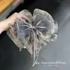 Pinza para el pelo con lazo, Pinza para coleta, Listón grande, Pinza para el pelo de malla floral de tela de lujo de alta gama, Pinza para el pelo de alto valor estético