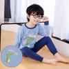 Nuevo traje de ropa interior térmica para niños, otoño e invierno, con estampado de dinosaurios, ropa para el hogar, ropa y pantalones de otoño para bebés.