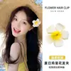 Pinza para el pelo de Flor de Plumeria Estilo Dulce Festivo para Mujer, Elegante Pinza para Flequillo Lateral para Fotos y Check-Ins, Accesorio para el Cabello de Playa