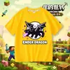 Camiseta infantil de manga corta de Minecraft con Creeper, Steve y Dragón del End, top de algodón 100% para niños