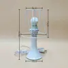Kit de Materiales DIY para Set de Lámpara de Mesa Tejida Hecha a Mano, Lámpara de Madera Maciza, Marco de Hierro Metálico, Accesorios para Base de Lámpara de Mesa de Cuadrícula de Abuela