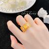 Anillo Retro Francés con Gema de Color Incrustada Estilo Europeo y Americano Lujo Ligero Anillo Tesoro de Color para Mujer Diseño de Moda de Alta Gama