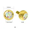 Conjunto Banhado a Ouro em Liga de Titânio F136 com Brincos de Tarraxa com Diamantes para Mulheres Parafuso Interno Cicatrização de Piercing na Orelha Tarraxa de Concha Tarraxa de Lábio Acessórios de Piercing Transfronteiriços